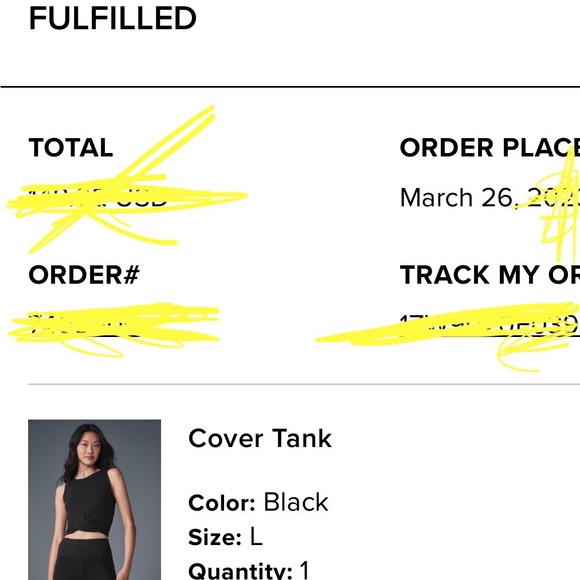 Worn Twice: Alo Cover Tank (L) - Picture 4 of 4